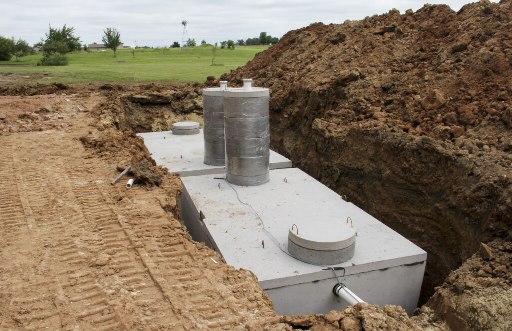Septic Tank Exposed In Ground